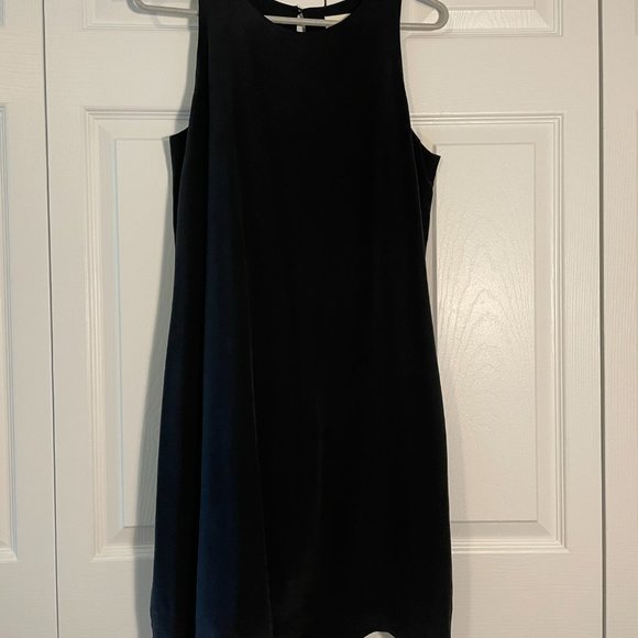 100% Silk Cynthia Rowley Black Shift Mini Dress - Picture 2 of 4